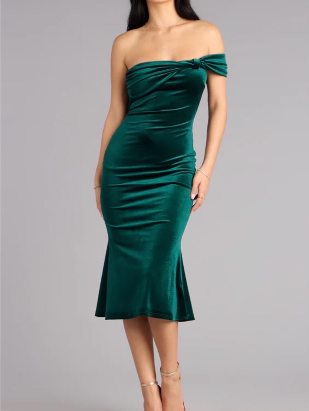 Hunter Deep Hunter Green Velvet Dress with Tag